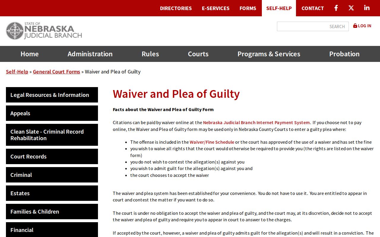 Nuckolls County traffic warrant waiver and court appearance information