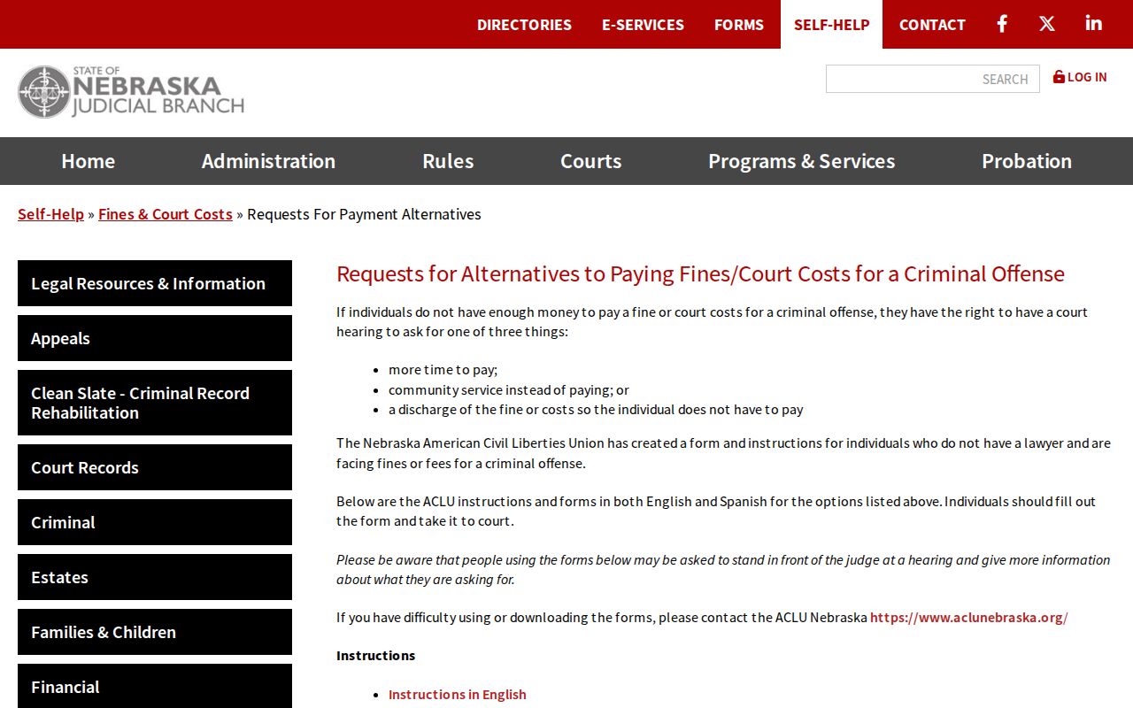 Nuckolls County bench warrant payment alternative information
