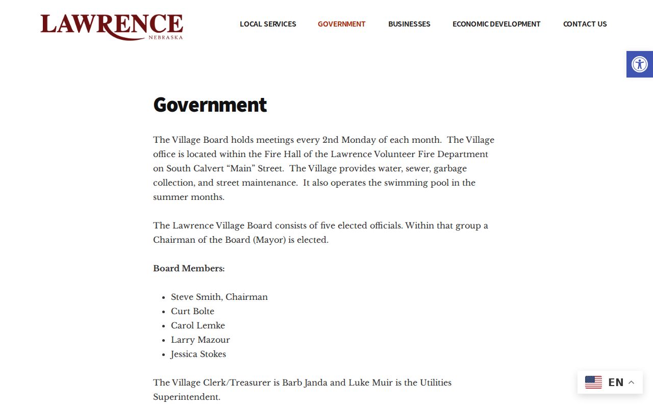 Lawrence warrant search village government contact in Nuckolls County